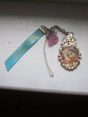 Tokyo Disney Resort 35th Anniversary Charm Strap Metal and Ribbon Donald Japan